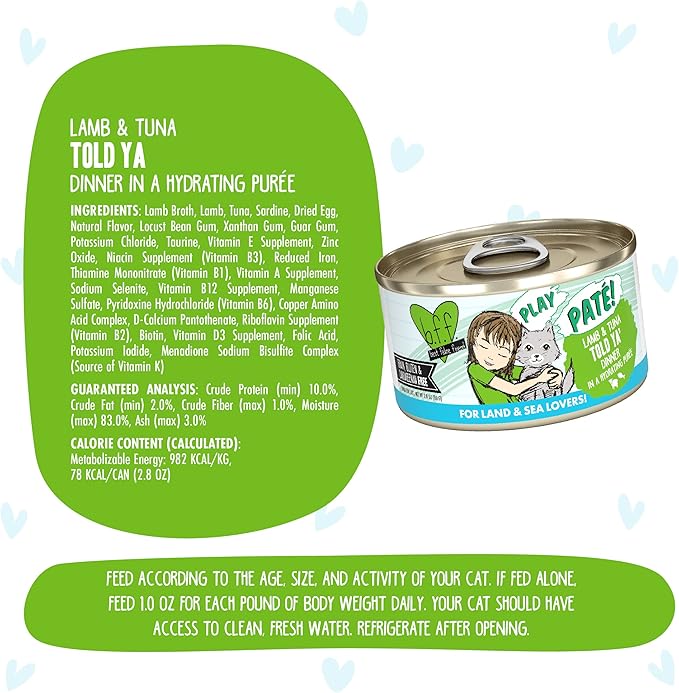 Weruva B.F.F. Play - Best Feline Friend Paté Lovers, Aw Yeah!, Lamb & Tuna Told Ya&
