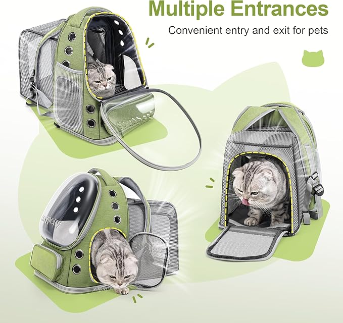 Expandable Cat Backpack,Cat Bubble Backpack Carrier for Carrying Cats, Pets and Small Dogs,Airline-Approved,Designed for Travel, Hiking, Walking,Car