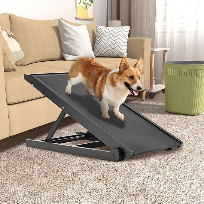 ABORON Dog Ramp,Adjustable Folding Pet Ramp for Bed,Couch,SUV - High Traction Portable Rubber Paw Ramps,Great for Small & Large Old Dogs & Cats, Supports up to 200 lbs,39.3&