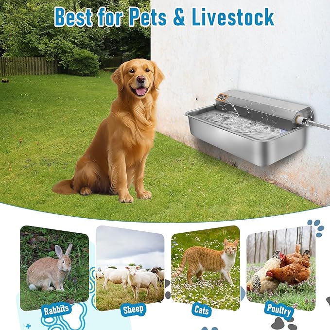 6L Automatic Dog Water Dispenser Bowl for Large Dog