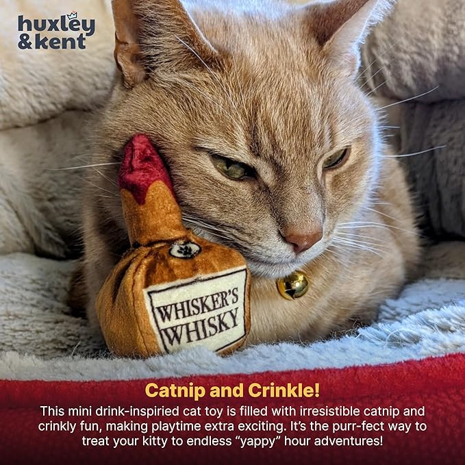 Huxley & Kent Plush Cat Toy - Interactive Catnip Toy for Cats & Kittens - Soft Kitty Toy with Crinkle & Catnip - Fun Indoor Play Toy - Whisker&