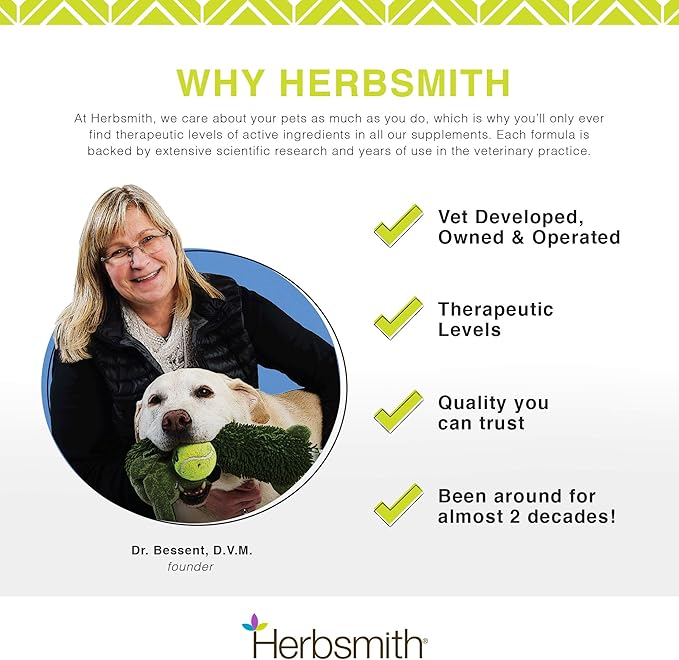 Herbsmith Organic Slippery Elm - Digestive Aid for Dogs and Cats - Constipation and Diarrhea Relief for Dogs and Cats - Megaesophagus Dog Aid - 450g