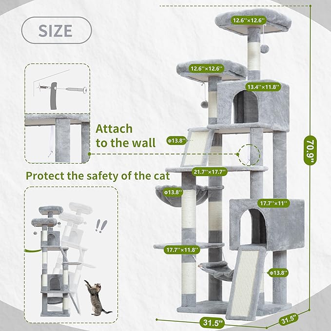 Cat Tree for Indoor Cats, 71&