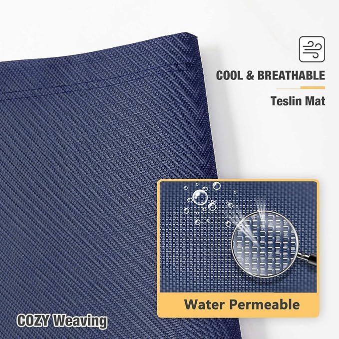 Veehoo Chew Proof Elevated Dog Bed - Cooling Raised Pet Cot - Silver Aluminum Frame and Durable Textilene Mesh Fabric, Unique Designed No-Slip Feet for Indoor or Outdoor Use, Blue, X-Large, CWC2003