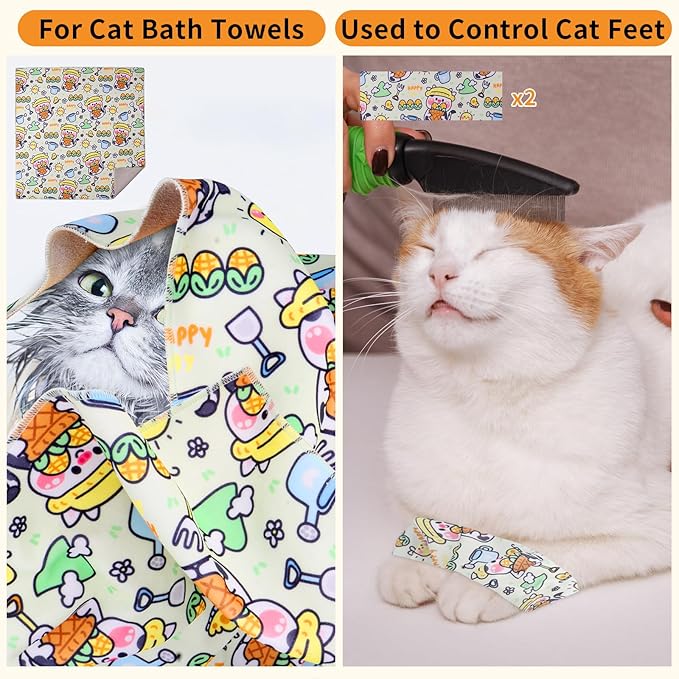 Cat Wrap for Grooming,Cat Wrap for Cutting Nails,Self-Adherent Soft Cat Blanket,Restrain the Cat to Keep Calm,Anti-Bite, Anti-Scratch, Wrap anti-Escape Grooming Bags for Cats ( within 16lbs)