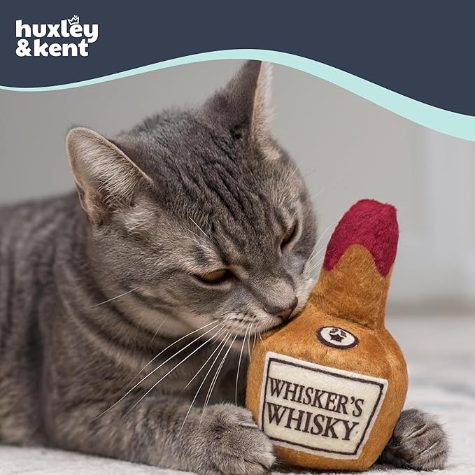 Huxley & Kent Plush Cat Toy - Interactive Catnip Toy for Cats & Kittens - Soft Kitty Toy with Crinkle & Catnip - Fun Indoor Play Toy - Whisker&