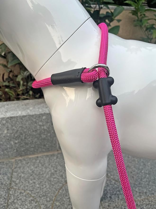 Slip Lead Dog Leash,Strong Nylon Rope Leash and Padded Handle,No Pull Outdoor Walking Training Lead for Small Medium Large Dogs(Fuchsia, 1/2"×6ft)