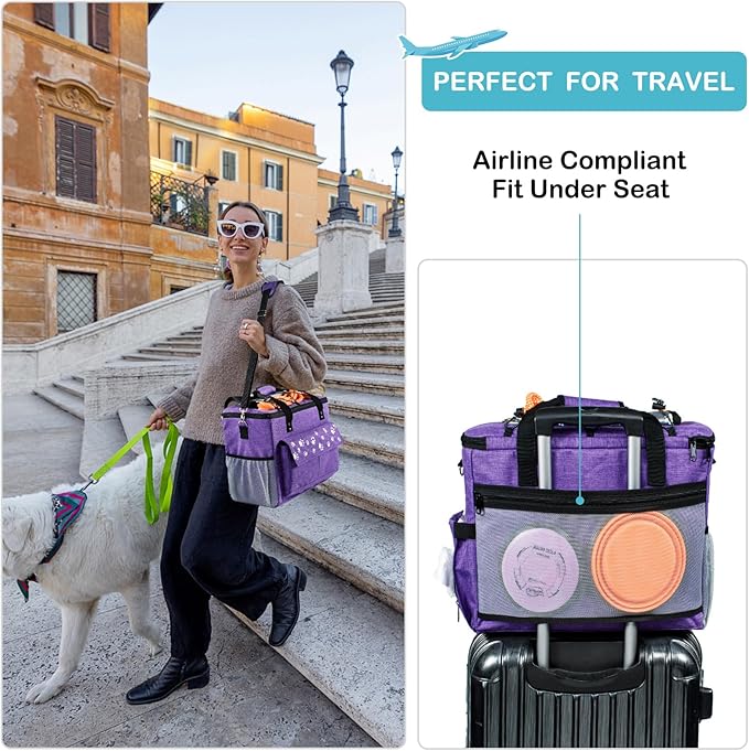 Dog Travel Bag, Airline Approved Dogs Bags for Traveling, 2 Dog &