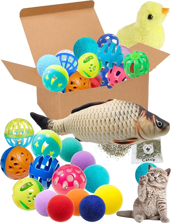 19-Piece Cat Toy Variety Pack for Kittens and Indoor Cats (1.5&