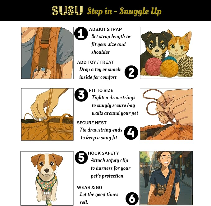 Small Dog Carrier Sling – Copper Brown Hands‑Free 2‑in‑1 Cross‑Body & Handheld Pet Sling for Small Dogs up to 10 lbs, Parachute‑Grade Rip‑Stop Nylon, Padded Strap & Safety Tether