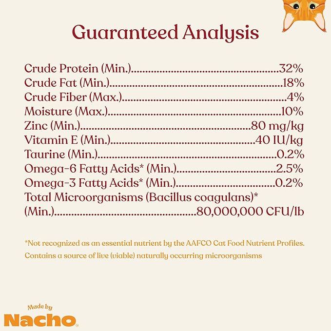Made by Nacho Dry Cat Kibble 4lb Bag, High Protein Premium Cat Food with Freeze Dried Pieces, Cage-Free Chicken & Duck, Limited Ingredients, Single Bag