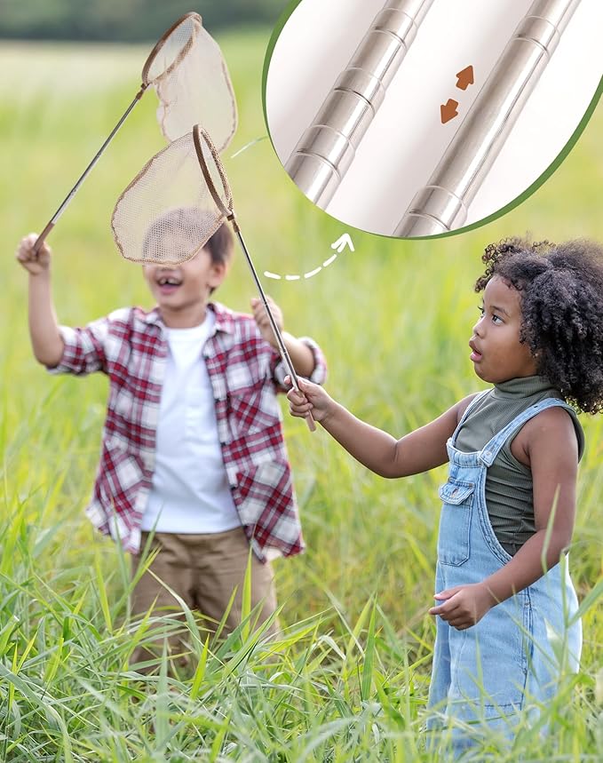 ROBUD Dual Kids Explorer Kit, Bug Catcher Kit with Bags Kit, Green Outdoor Exploration Set for Camping, Montessroi Toy for Kids Coming Closer to Nature,WRP29