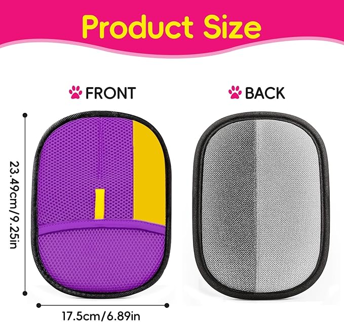 Upgraded pet Hair Removal Gloves, Reusable pet Hair Removal Gloves, Powerful cat and Dog Hair Removal, Suitable for ClothesăSofasăCarpetsăcar Seats etc. (2PCS Purple)