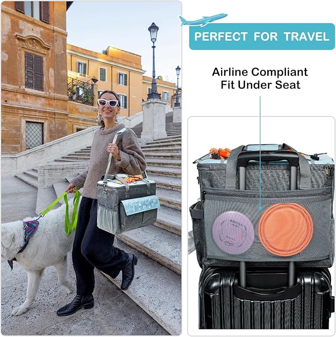 Dog Travel Bag, Airline Approved Dogs Bags for Traveling, 2 Dog &