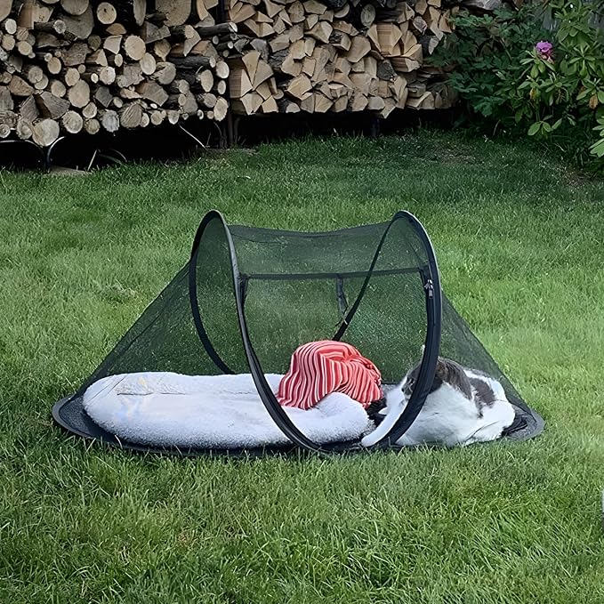 Cat Tent Outdoor, Pet Enclosure Tent Suitable for Cats and Small Animals, Indoor Playpen Portable Exercise Tent with Carry Bag(Black)