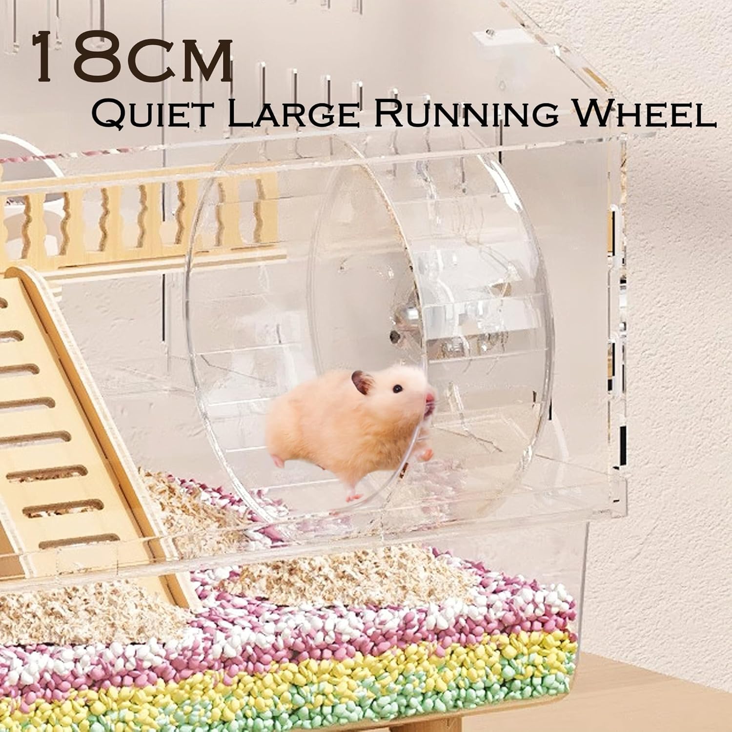 Acrylic Hamster Cage 2 Tier Habitat with Accessories Transparent Small Pets