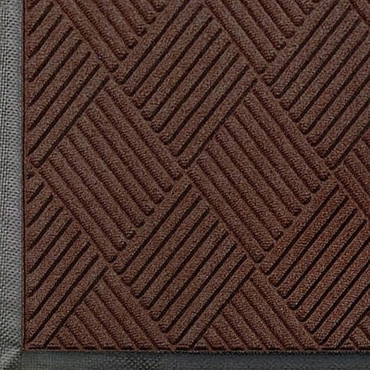 WaterHog Diamond | Commercial-Grade Entrance Mat with Rubber Border – Indoor/Outdoor, Quick Drying, Stain Resistant Door Mat (Dark Brown, 3&