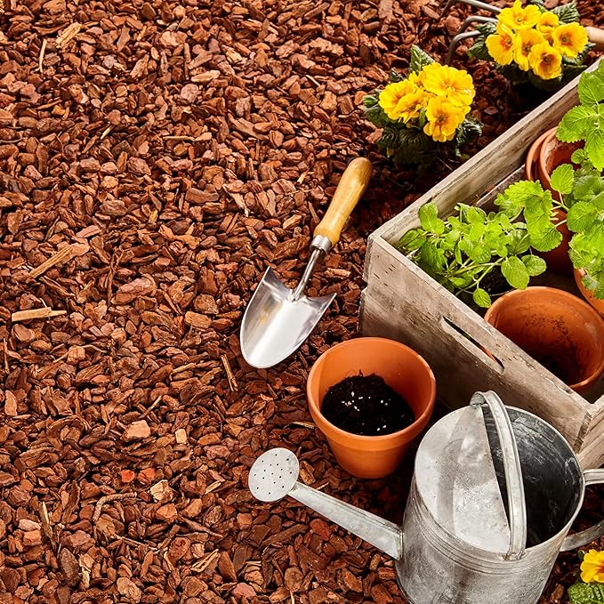Premium Pine Bark Nuggets β Pine Bark Mulch for Gardens, Landscaping, Potted Plants, and Wood Chips for Garden Beds (1 CF - 28 L - 30 QTS)