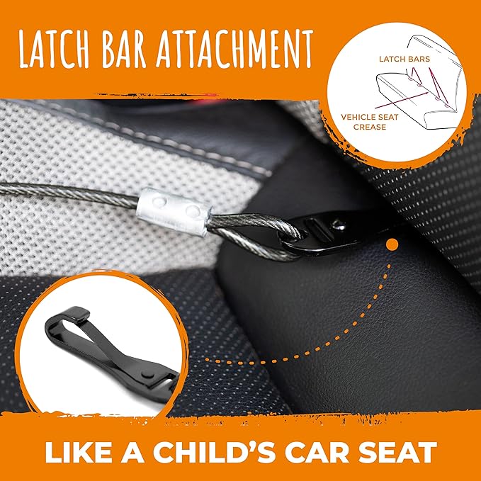 Mighty Paw Dog Seat Belt Vehicle - Chew-Proof Dog Belt - Great for Teething Puppies - Latch Bar Attachment Like Child&