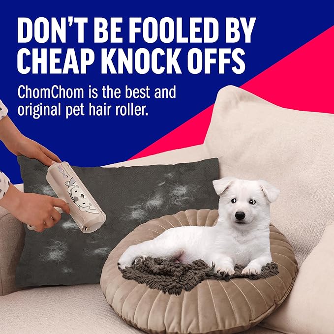 ChomChom Roller Pet Hair Remover - Reusable Dog and Cat Lint Rollers for Furniture, Couch, Car, and Clothes - Limited Dog Edition