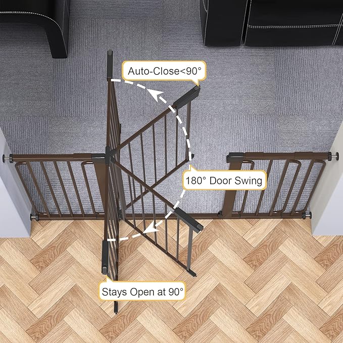 Cumbor 29.7-57" Extra Wide Baby Gate for Stairs, Mom&