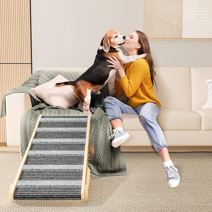 ๐ฎ๐ฌ๐ฎ๐ฑ ๐๐ฉ๐ ๐ซ๐๐๐๐ Dog Ramp, Portable Pet Ramp for Large Small Old Dogs Cats with 7 Adjustable Heights 11" to 26.6", Non-Slip High Traction Ramp for High Bed, Couch, Hold up to 200 LBS