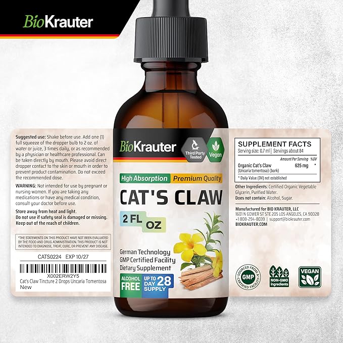 BIO KRAUTER Cats Claw Tincture - Vegan Cat&
