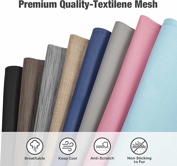Veehoo Chew Proof Elevated Dog Bed - Cooling Raised Pet Cot - Silver Aluminum Frame and Durable Teslin Mesh Fabric, Unique Designed No-Slip Feet for Indoor or Outdoor Use, Black, XX-Large, CWC2003