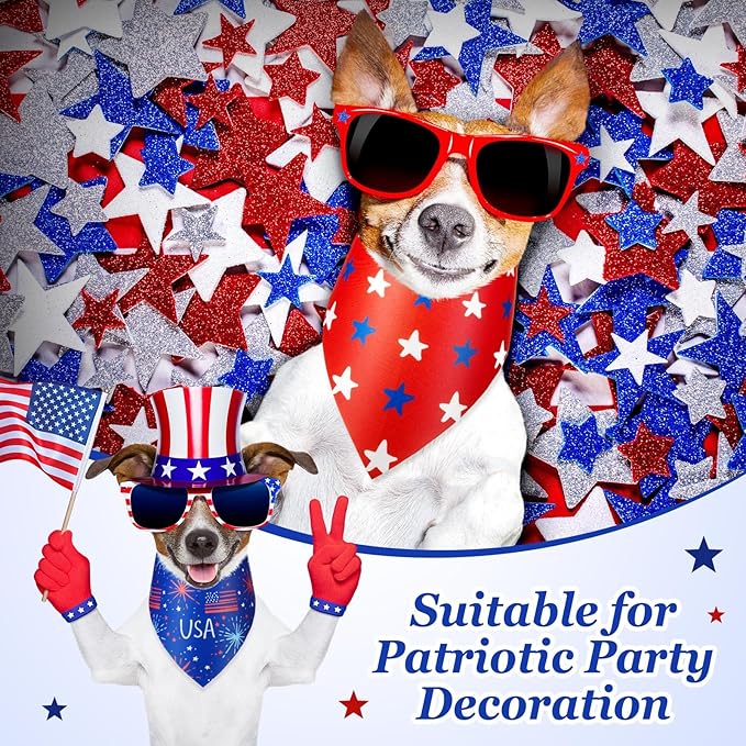 Preboun 100 Pcs Patriotic Dog Bandanas Bulk Labor Day Bandanas for Dogs Triangle Kerchief Scarf Set for Puppy Small Medium Large Workers&