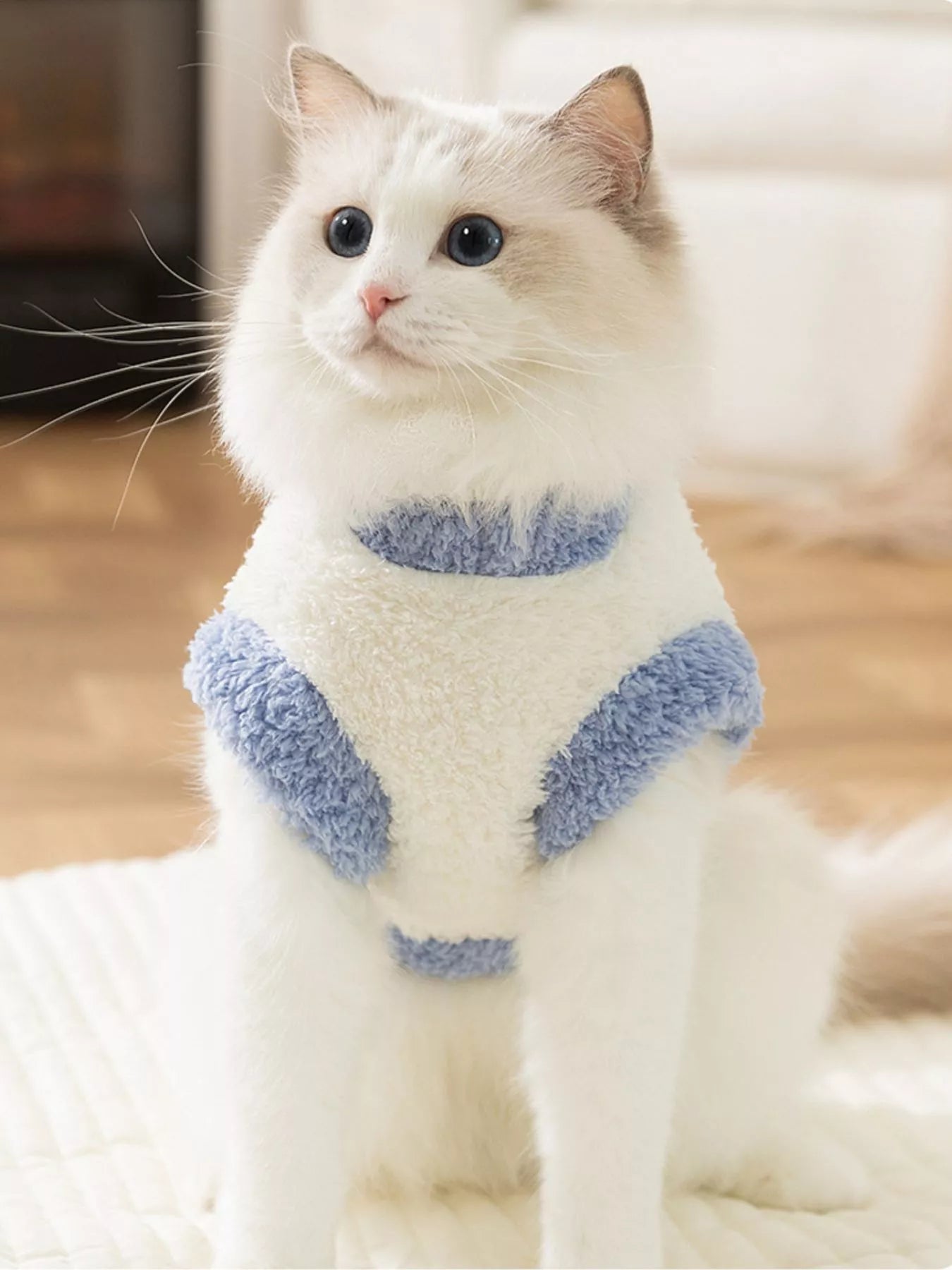 Cozy Plush Pet Sweater with Cute Patch