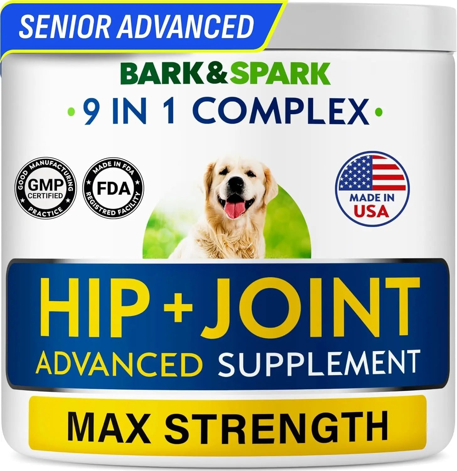 BARK&SPARK Liquid or Chews Glucosamine Joint Supplement for Dogs Mobility