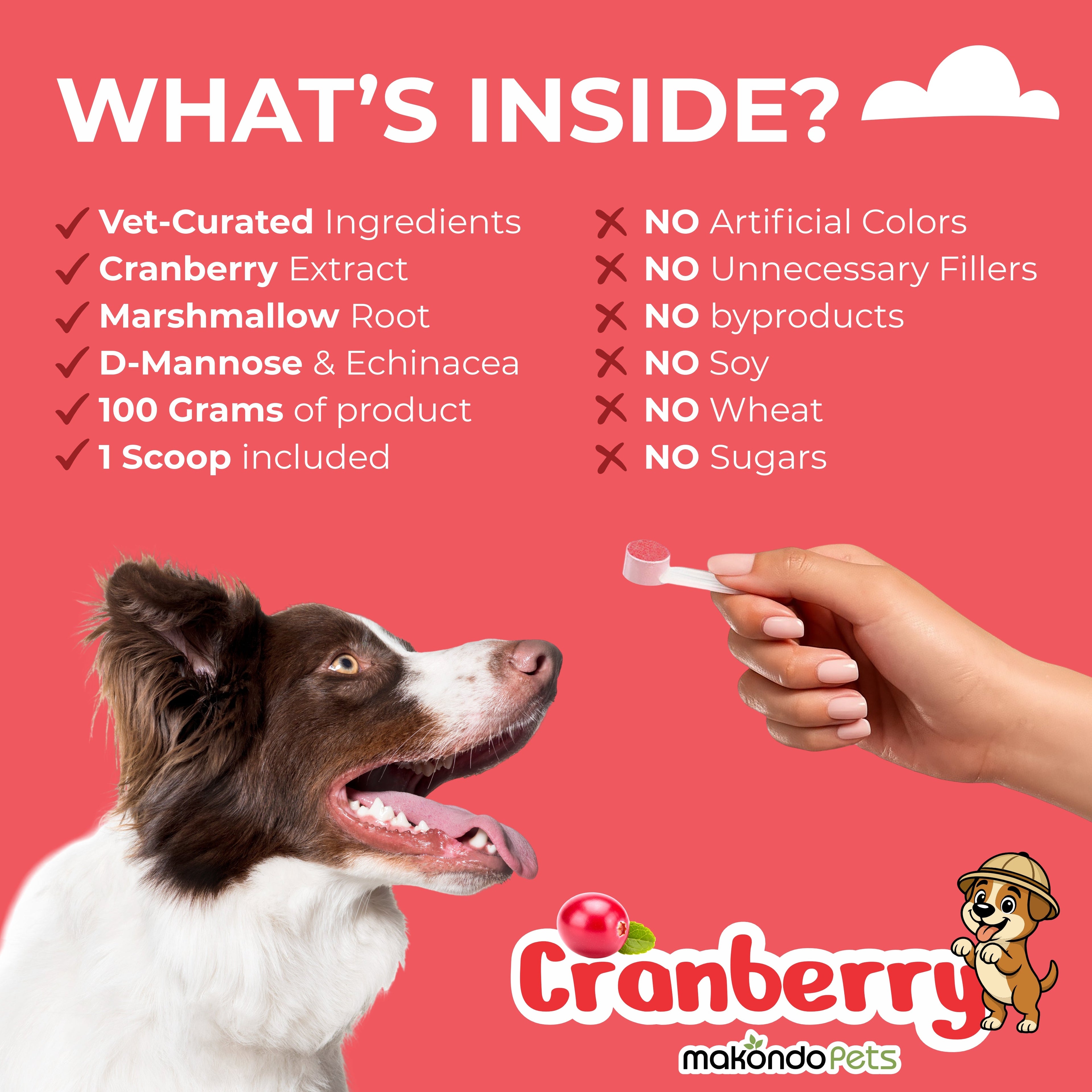 Cranberry for Dogs. Urinary Tract Support. 173 Scoops