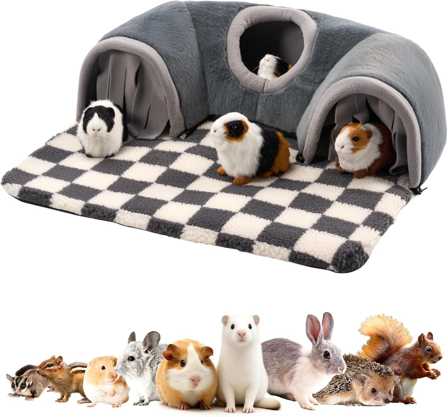 Guinea Pig Tunnel Bed Hideout Plush Tube Small Animal Rabbit Hamster