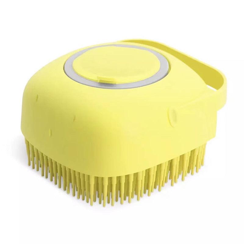 Pet Dog Cat Silicone Back Shower Brush Soft Hair Massage Bathtub Scrub Artifact Bath Brush 2-in-1 Pet Massage Comb Soft Silicone Pet Shower Hair Grooming Comb Dog Cleaning Tool Pet Supplies Pet Brush Bath Massage Brush Shampoo Dispenser for Pet