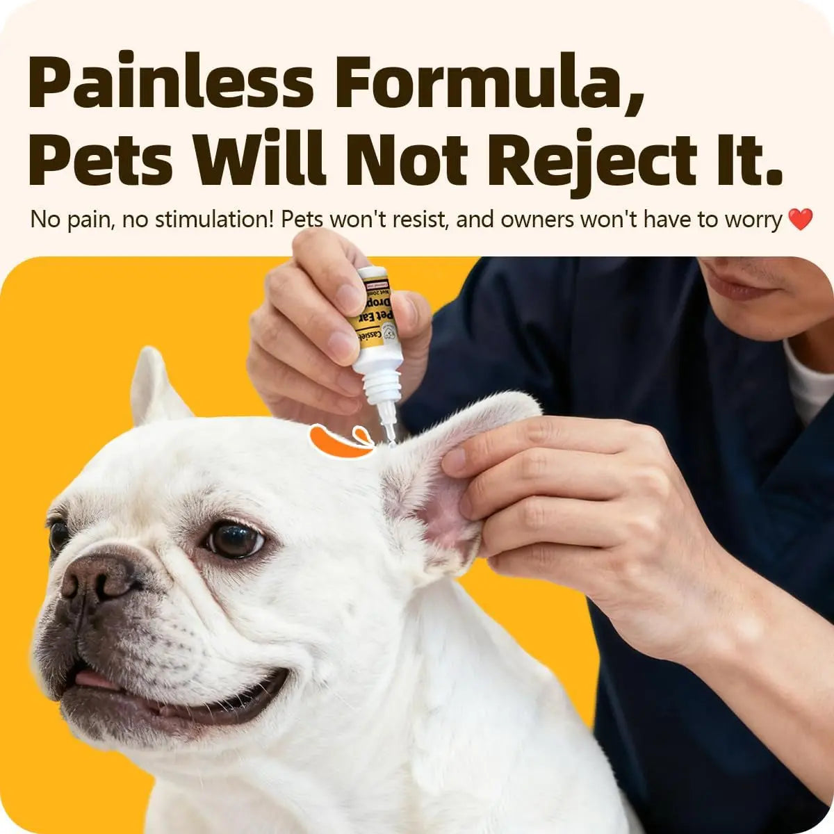 Natural Pet Ear Drops for Dogs & Cats Ear Mites & Ear Infection Care 20 ml