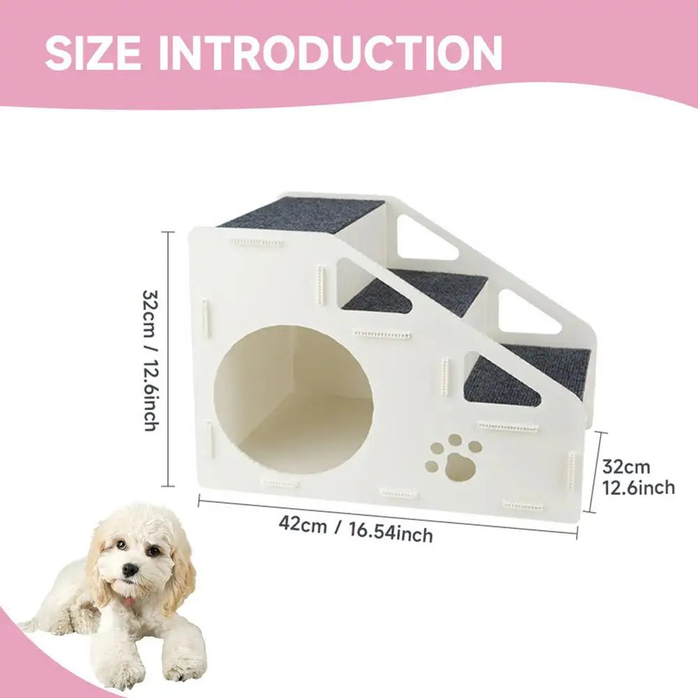Pet Steps Non Slip Stairs for Small Medium Large Dogs Cats to Climb High Bed Sofa Couch with Storage Removable Washable Cover