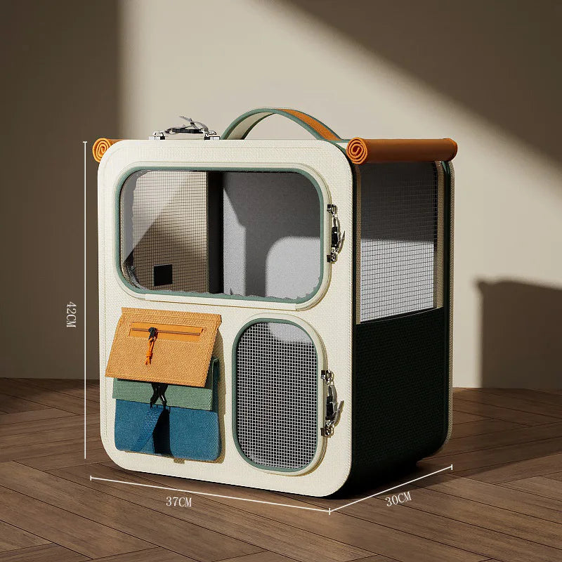 Rolling Cat Carrier with Wheels for Large Cats Small Dogs Up To 25 LBS Ideal for Travel Walking and Camping Cat Handbag Dog Bag