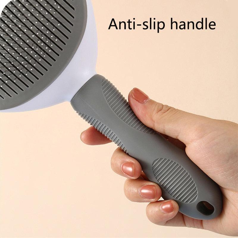 Pet Hair Remover Dog Brush Cat Comb Grooming Tools Dogs Accessories Cat Supplies Stainless Steel Beauty Massage Comb Dog Cat Brush Pet Brush for Long and Short Hair with Self-Cleaning Brush