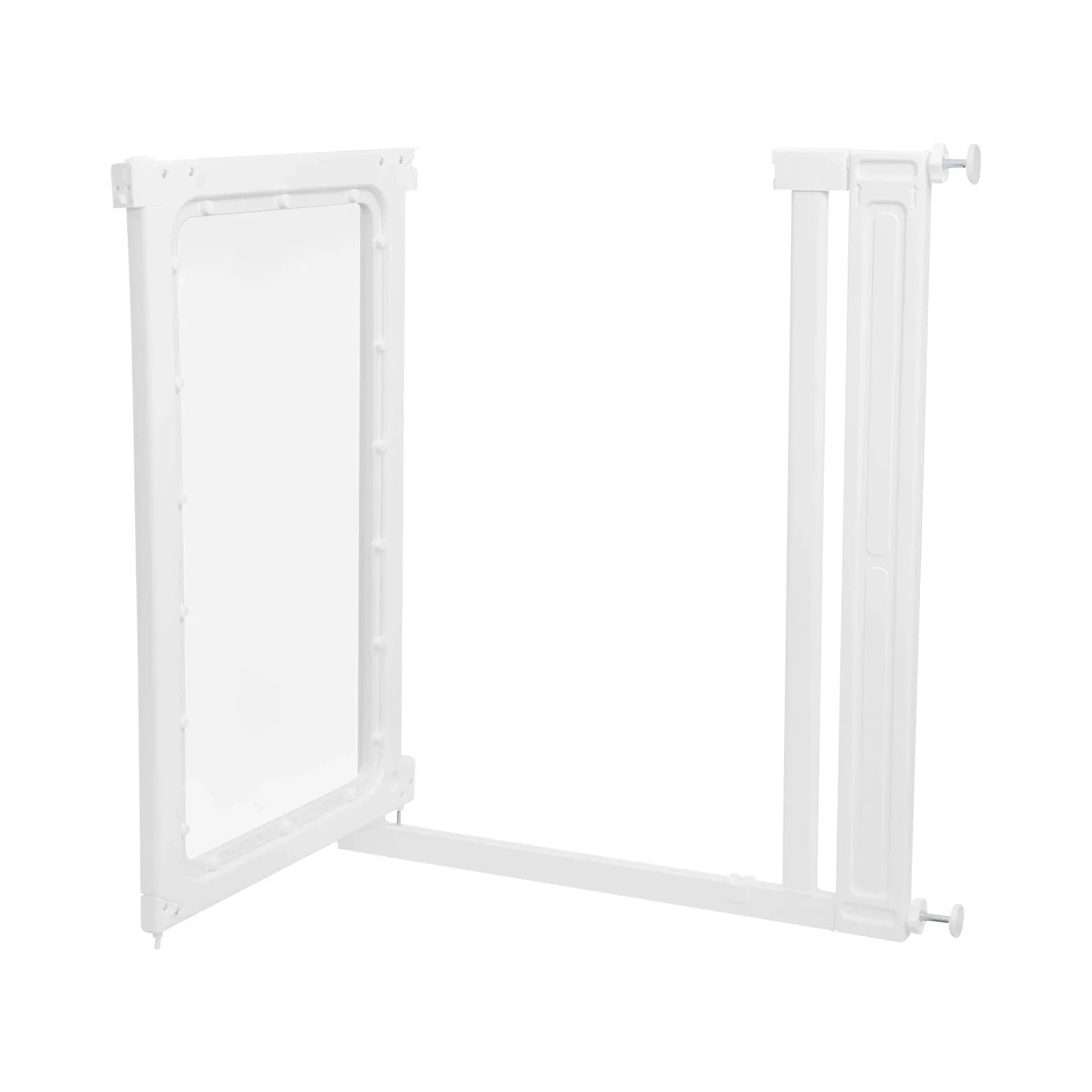 83cm Clear Pet Gate for Doorways, 69.5-84cm Width, No Drill Pressure Mount Dog Gate, Automatic Close, Scratch Resistant, for Stairs, Hallway (White)