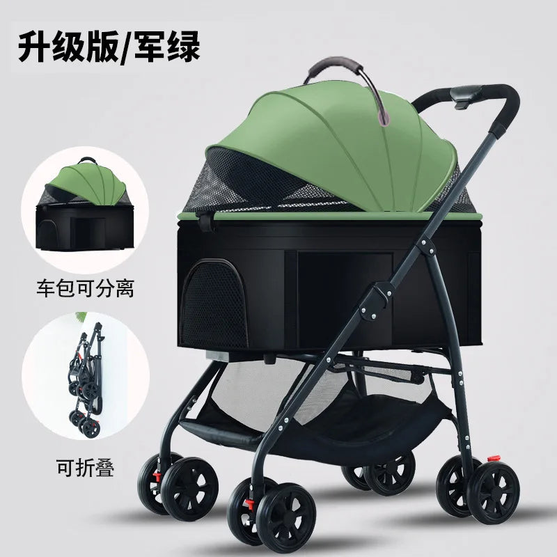 3-in-1 Pet Dog Stroller Dog Wagon with Removable Carrier Cat Stroller for Medium Dogs Up to 55lbs dog carrier dog backpack