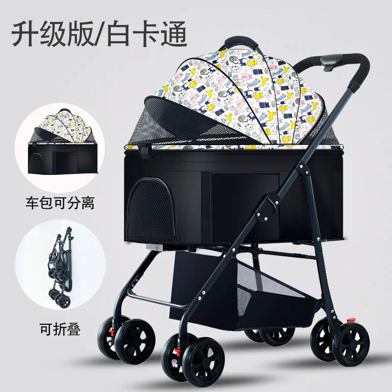 3-in-1 Pet Dog Stroller Dog Wagon with Removable Carrier Cat Stroller for Medium Dogs Up to 55lbs dog carrier dog backpack