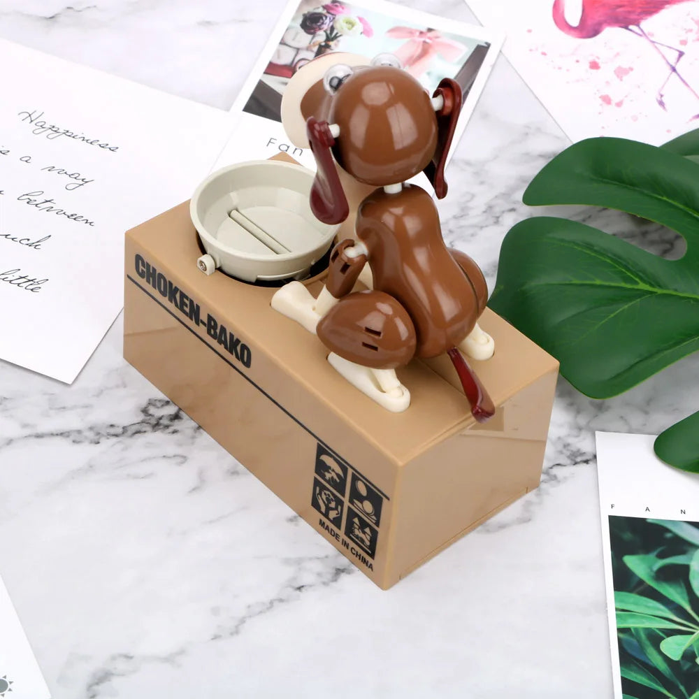 1PC Creative Electric Cartoon Eating Money Dog Piggy Bank Fortune Dog Piggy Bank Children&