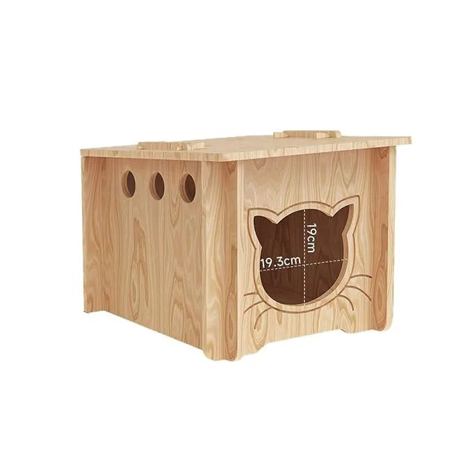Solid Wood Cat Nest Doghouse Furniture Integrated Pet Nest Cat Scratching Board Cat Villa Winter Warm Summer Cool Pet Wooden Hou