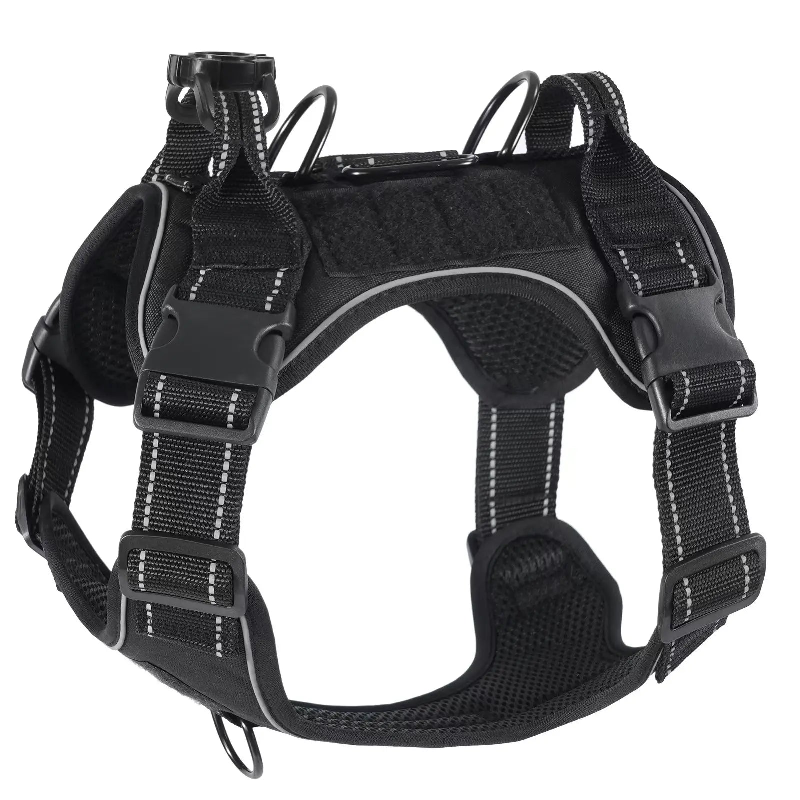 No Pull Dog Harness with Locator Silicone Protective Cover Anti slip Adjustable Pet Chest Harness for Medium & Large Dogs