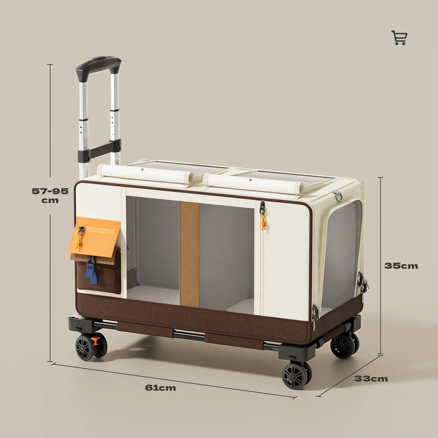 Rolling Cat Carrier with Wheels for Large Cats Small Dogs Up To 25 LBS Ideal for Travel Walking and Camping Cat Handbag Dog Bag
