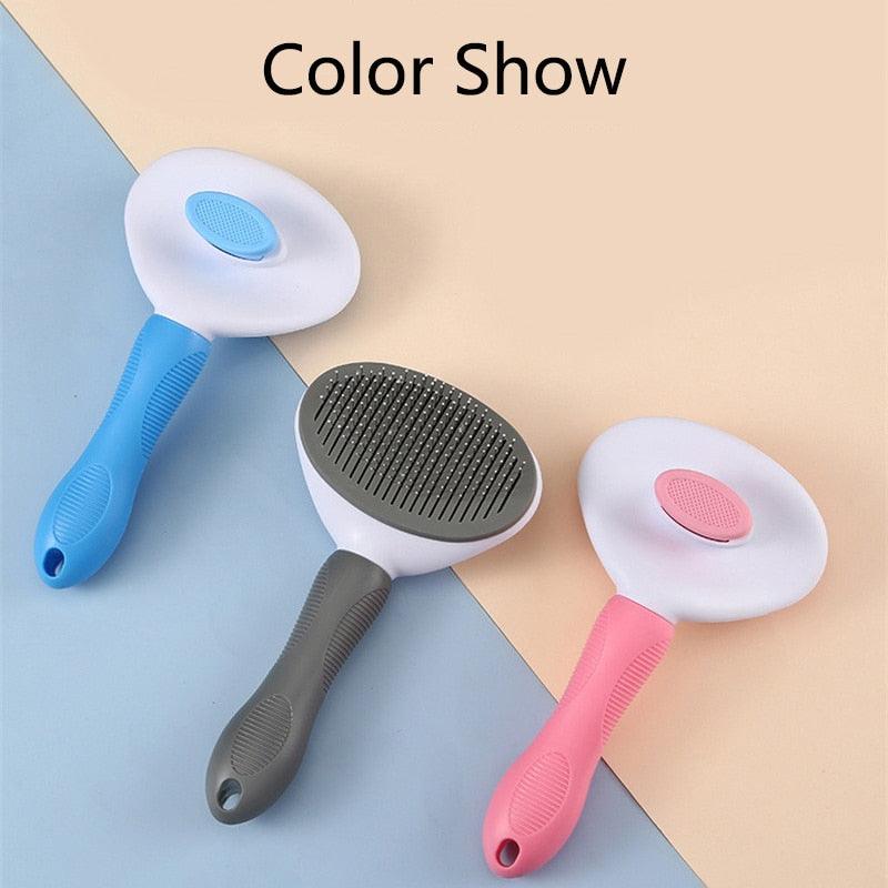 Pet Hair Remover Dog Brush Cat Comb Grooming Tools Dogs Accessories Cat Supplies Stainless Steel Beauty Massage Comb Dog Cat Brush Pet Brush for Long and Short Hair with Self-Cleaning Brush