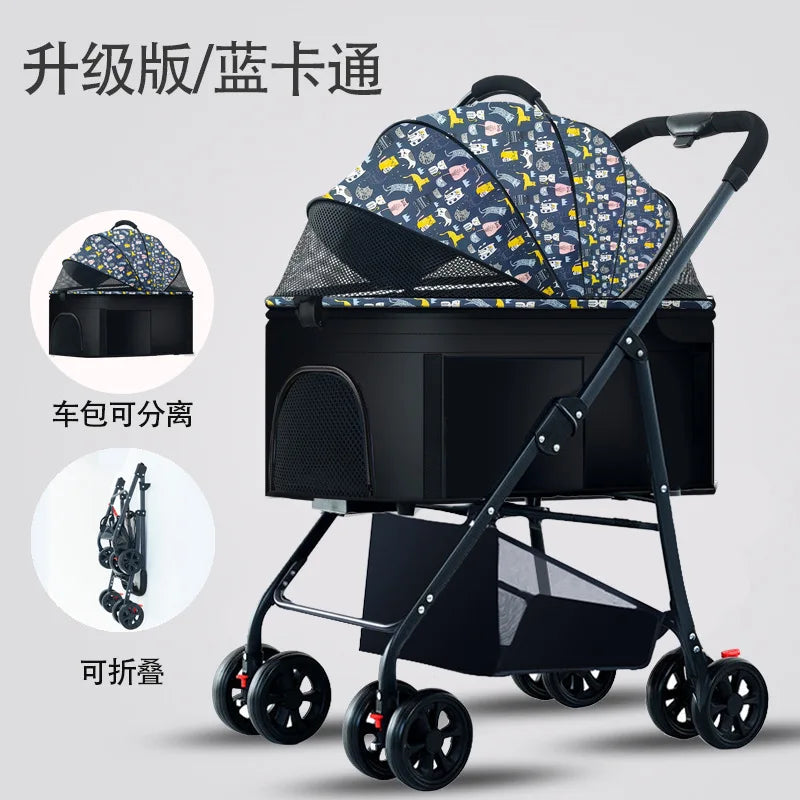 3-in-1 Pet Dog Stroller Dog Wagon with Removable Carrier Cat Stroller for Medium Dogs Up to 55lbs dog carrier dog backpack
