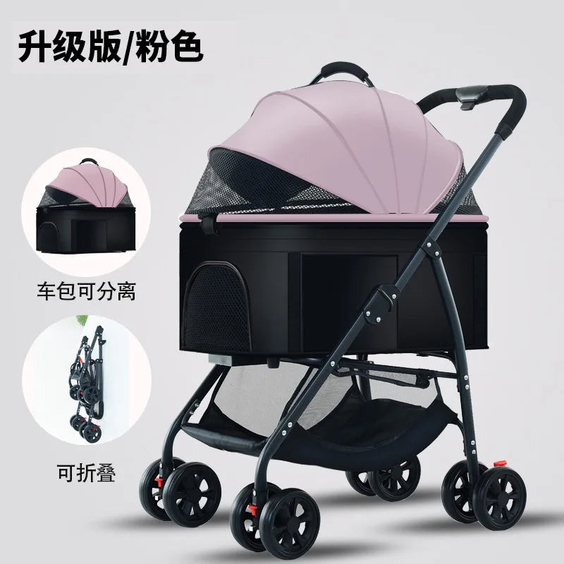 3-in-1 Pet Dog Stroller Dog Wagon with Removable Carrier Cat Stroller for Medium Dogs Up to 55lbs dog carrier dog backpack