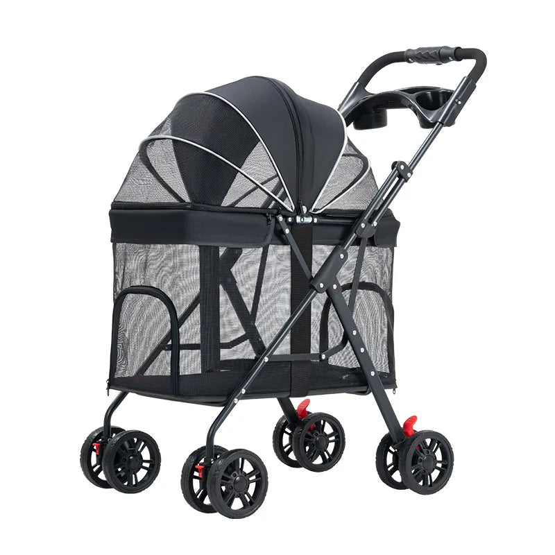 Breathable Pet Dog Cat Stroller Lightweight Folding Portable Features Ventilated Design for Medium Dogs and Cats Dog Carrier