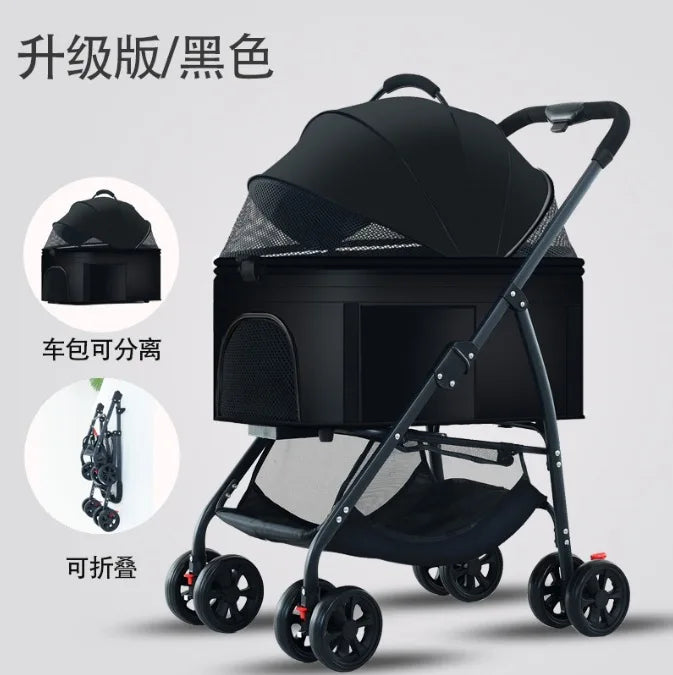 3-in-1 Pet Dog Stroller Dog Wagon with Removable Carrier Cat Stroller for Medium Dogs Up to 55lbs dog carrier dog backpack